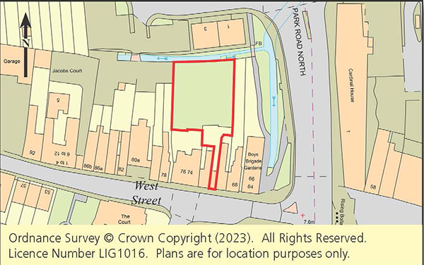 Lot: 106 - TOWN CENTRE FREEHOLD SITE WITH PLANNING -